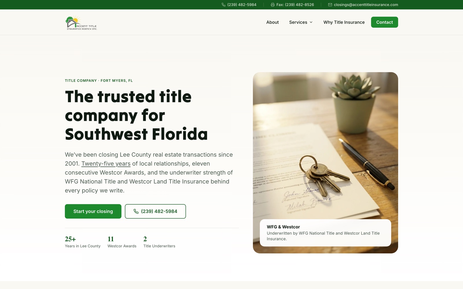 Accent Title Insurance homepage