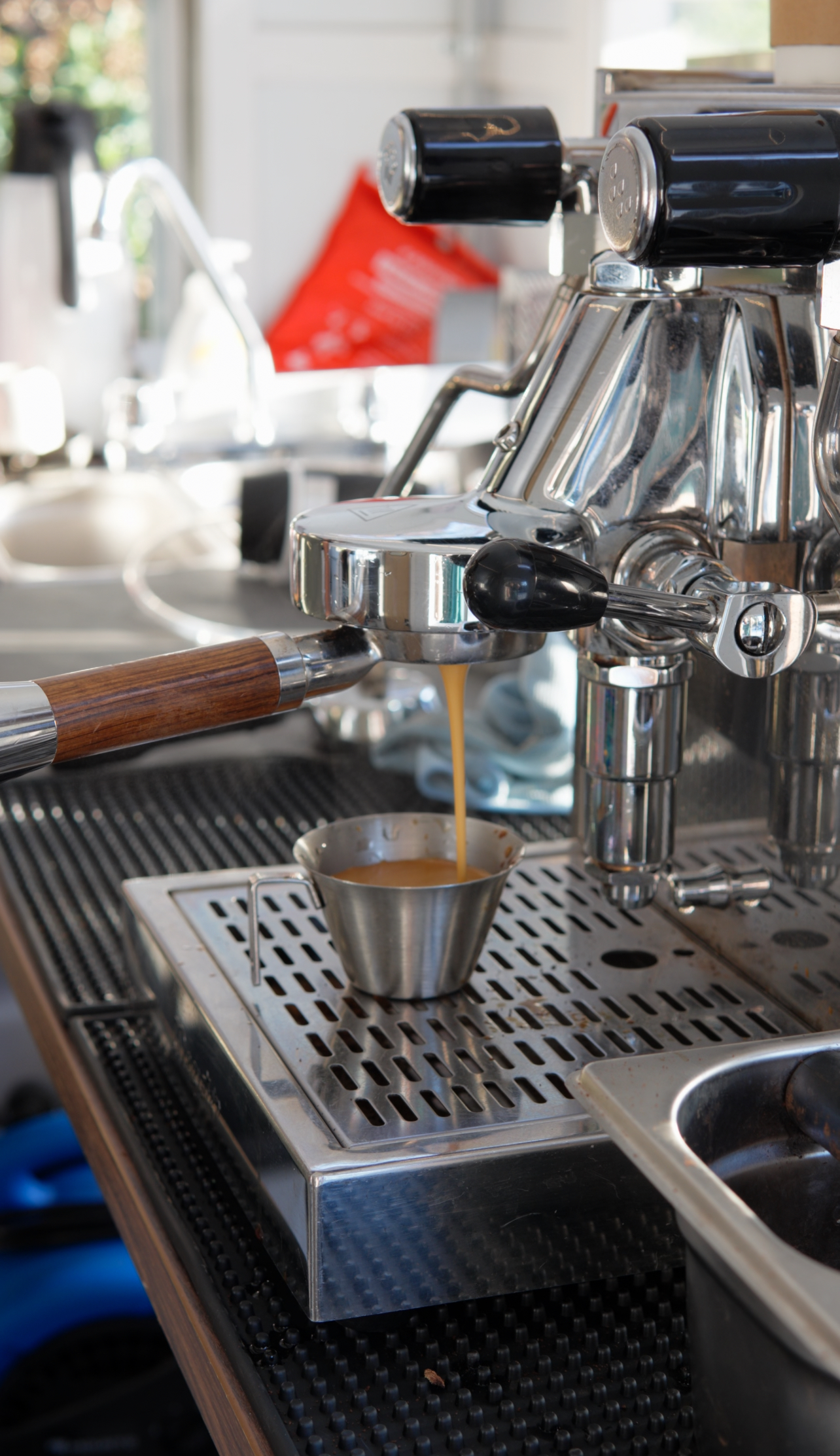 Behind-the-counter espresso content for Stella Coffee Trailer